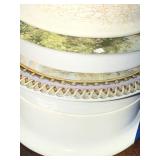 Collection of Prattware Pots with Lids Collection of Prattware Pots with Lids