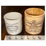 Antique English Advertising Stoneware Pots - Harrison & Co Invalid Jelly & Frank Cooper Marmalade Antique English Advertising Stoneware Pots - Harrison & Co Invalid Jelly & Frank Cooper Marmalade