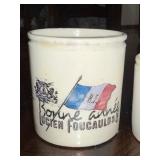 Antique French Advertising Pots with Decorative Motifs - Set of 2 Antique French Advertising Pots with Decorative Motifs - Set of 2