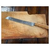 Vintage Wooden Cutting Board & Bramhall Sheffield Bread Knife Vintage Wooden Cutting Board & Bramhall Sheffield Bread Knife