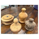 Vintage Wooden Spools and Decorative Finials Lot Vintage Wooden Spools and Decorative Finials Lot