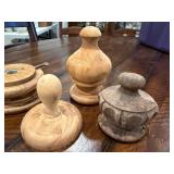 Vintage Wooden Spools and Decorative Finials Lot Vintage Wooden Spools and Decorative Finials Lot