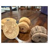 Vintage Wooden Spools and Decorative Finials Lot Vintage Wooden Spools and Decorative Finials Lot