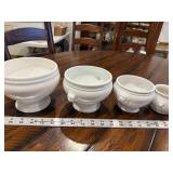 Set of 4 White Vintage Ceramic French Lion Set of 4 White Vintage Ceramic French Lion