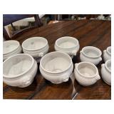 Set of White Vintage French Ceramic Lion Head Bowls - Various Sizes Set of White Vintage French Ceramic Lion Head Bowls - Various Sizes