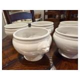 Set of White Vintage French Ceramic Lion Head Bowls - Various Sizes Set of White Vintage French Ceramic Lion Head Bowls - Various Sizes