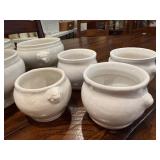 Set of White Vintage French Ceramic Lion Head Bowls - Various Sizes Set of White Vintage French Ceramic Lion Head Bowls - Various Sizes