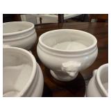 Set of White Vintage French Ceramic Lion Head Bowls - Various Sizes Set of White Vintage French Ceramic Lion Head Bowls - Various Sizes