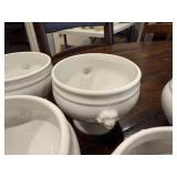 Set of White Vintage French Ceramic Lion Head Bowls - Various Sizes Set of White Vintage French Ceramic Lion Head Bowls - Various Sizes