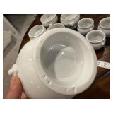 Set of White Vintage French Ceramic Lion Head Bowls - Various Sizes Set of White Vintage French Ceramic Lion Head Bowls - Various Sizes
