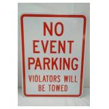 No Event Parking Metal Sign 24"x18"