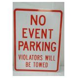 No Event Parking Metal Sign 24"x18"