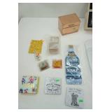 Velvet Zodiac Tea Cloth, Glasses in Wood Box, and Decor