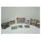 Puzzle, Monster Jam Trucks, Lego Kits, Elmers Squishees and more