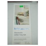 Decor Lot: Meditating Buddha, Stackable Letter Tray Set