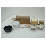 Stone and Ceramic Bowls, Rolling Grill Basket, Canning Lids