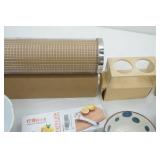 Stone and Ceramic Bowls, Rolling Grill Basket, Canning Lids