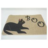 Rubber Backed "Boo" w/kitty Door Mat
