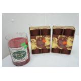 Candles- Large Soy Candle & Warm Cider & Cinnamon Pillars