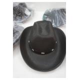 7ct Black Felt Cowboy Hats