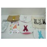 Easter Gnome Window Clings, Bunnie Bags, Coloring Tablecloth