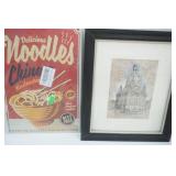 Decor Lot: Picture Frames, Silver Tones Bowl, Ceramic Tea Light Holders