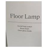 Brass Floor Lamp with Glass Shade - Threshold™: Modern Standing Light, ETL Listed, Metal Body Brass Floor Lamp with Glass Shade - Threshold™: Modern Standing Light, ETL Listed, Metal Body