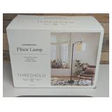 Downbridge Floor Lamp with Shade Black/Tan - Threshold™: Ambient Light, Metal Base, Linen Drum Downbridge Floor Lamp with Shade Black/Tan - Threshold™: Ambient Light, Metal Base, Linen Drum