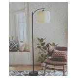 Downbridge Floor Lamp with Shade Black/Tan - Threshold™: Ambient Light, Metal Base, Linen Drum Downbridge Floor Lamp with Shade Black/Tan - Threshold™: Ambient Light, Metal Base, Linen Drum