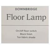 Downbridge Floor Lamp with Shade Black/Tan - Threshold™: Ambient Light, Metal Base, Linen Drum Downbridge Floor Lamp with Shade Black/Tan - Threshold™: Ambient Light, Metal Base, Linen Drum