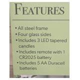 Evergreen LED Tapered Candle All Steel Frame Tower Lantern - Silver - Pack of 3 Evergreen LED Tapered Candle All Steel Frame Tower Lantern - Silver - Pack of 3