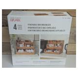 Seville Classics 4pc Bamboo Stackable Organizer Storage Bins Set Seville Classics 4pc Bamboo Stackable Organizer Storage Bins Set