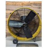 30 in. Heavy Duty High Velocity Barrel Floor Drum Fan in Yellow with DC Brushless Motor, Variable Speeds, 13,300 CFM 30 in. Heavy Duty High Velocity Barrel Floor Drum Fan in Yellow with DC Brushless Motor, Variable Speeds, 13,300 CFM