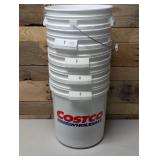 5  Pack Costco Wholesale Bucket, 5 Gallon, White, 5  Pack Costco Wholesale Bucket, 5 Gallon, White,