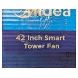 42 in. 3-Speeds Tower Fan in Gray with Wi-Fi, Sleep Mode, 60° Oscillation, 7-Hours Timer, Aromatherapy Box, Negative Ion 42 in. 3-Speeds Tower Fan in Gray with Wi-Fi, Sleep Mode, 60° Oscillation, 7-Hours Timer, Aromatherapy Box, Negative Ion