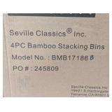 Seville Classics 4pc Bamboo Stackable Organizer Storage Bins Set Seville Classics 4pc Bamboo Stackable Organizer Storage Bins Set
