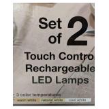 Mikasa Rechargeable 14-inch LED Lamps with Touch Control, Set of 2 Black Mikasa Rechargeable 14-inch LED Lamps with Touch Control, Set of 2 Black