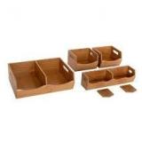 Seville Classics 4pc Bamboo Stackable Organizer Storage Bins Set Seville Classics 4pc Bamboo Stackable Organizer Storage Bins Set