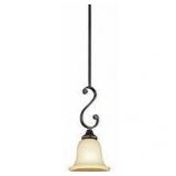 Kichler Monroe 1 Mini-Pendant with Light Umber Etched Glass, Olde Bronze Finish Kichler Monroe 1 Mini-Pendant with Light Umber Etched Glass, Olde Bronze Finish