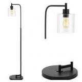 Axel Modern 60 in. Black Iron/Seeded Glass Farmhouse Industrial LED Floor Lamp Axel Modern 60 in. Black Iron/Seeded Glass Farmhouse Industrial LED Floor Lamp