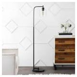 Axel Modern 60 in. Black Iron/Seeded Glass Farmhouse Industrial LED Floor Lamp Axel Modern 60 in. Black Iron/Seeded Glass Farmhouse Industrial LED Floor Lamp