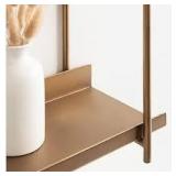 Kate and Laurel Dominic 20 in. W x 7 in. D Gold Metal Accent Shelf Decorative Wall Shelf Kate and Laurel Dominic 20 in. W x 7 in. D Gold Metal Accent Shelf Decorative Wall Shelf