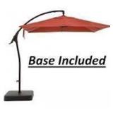 Hampton Bay 8 ft. Square Aluminum and Steel Cantilever Offset Outdoor Patio Umbrella in Chili Red W/ Base Hampton Bay 8 ft. Square Aluminum and Steel Cantilever Offset Outdoor Patio Umbrella in Chili Red W/ Base