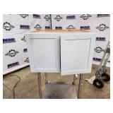 KraftMaid light grey Kitchen Wall Cabinet with Two Doors and Shelf