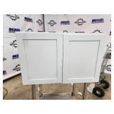 KraftMaid light grey Kitchen Wall Cabinet with Two Doors and Shelf