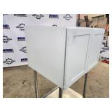 KraftMaid light grey Kitchen Wall Cabinet with Two Doors and Shelf