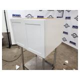KraftMaid light grey Kitchen Wall Cabinet with Two Doors and Shelf