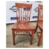 Set of 5 Wooden Slat-Back Dining Chairs