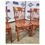 Set of 5 Wooden Slat-Back Dining Chairs