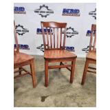 Set of 5 Wooden Slat-Back Dining Chairs